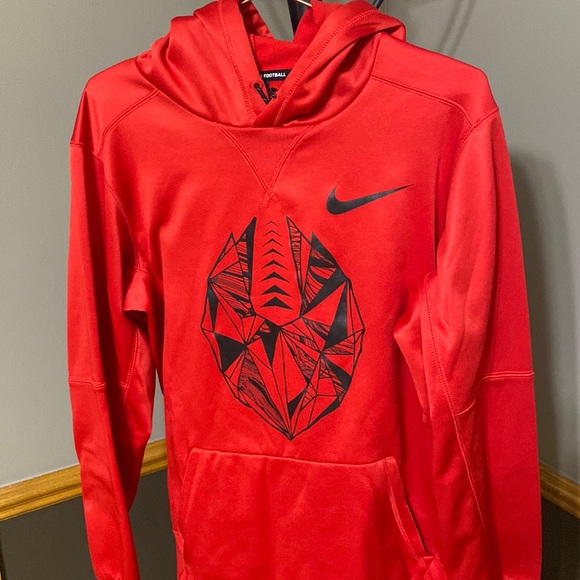 red nike football hoodie